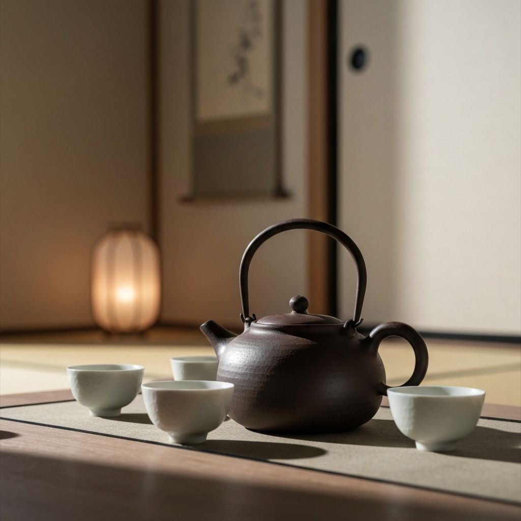 Peaceful tea ceremony setup